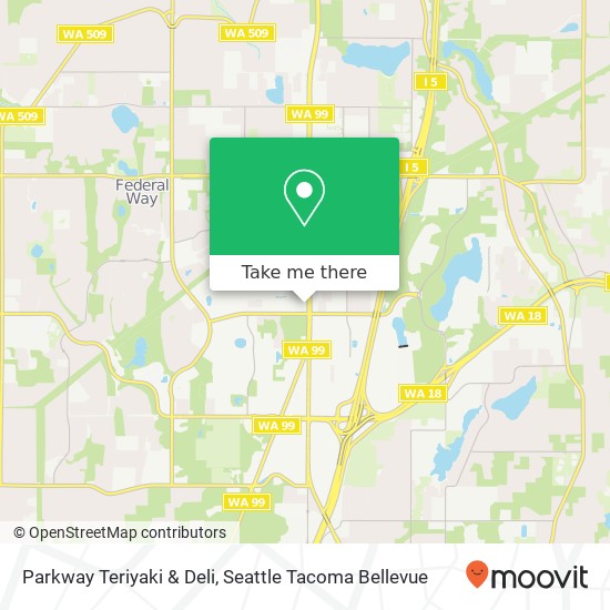 Mapa de Parkway Teriyaki & Deli, 33501 Pacific Hwy S Federal Way, WA 98003