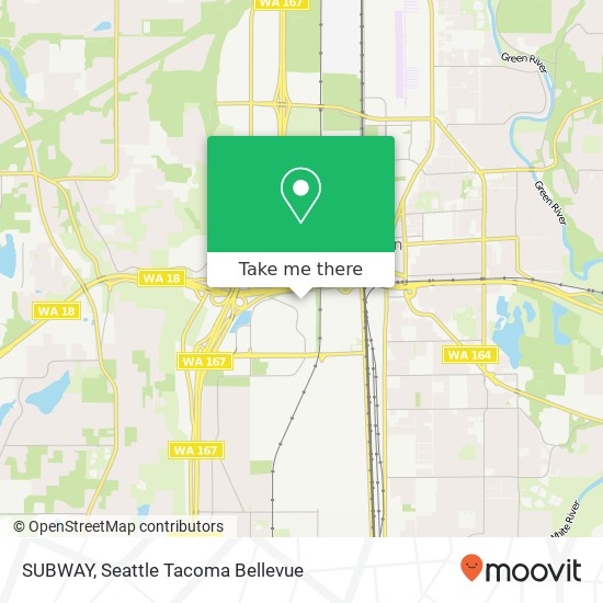 Mapa de SUBWAY, Auburn, WA 98001