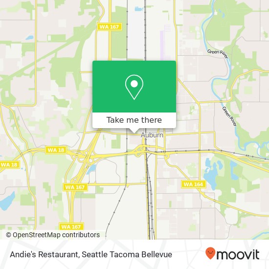 Mapa de Andie's Restaurant, 530 W Main St Auburn, WA 98001