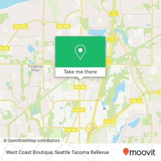 Mapa de West Coast Boutique, 32700 Pacific Hwy S Federal Way, WA 98003