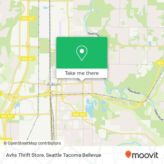 Mapa de Avhs Thrift Store, 1123 E Main St Auburn, WA 98002