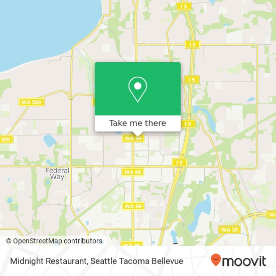 Mapa de Midnight Restaurant, 31218 Pacific Hwy S Federal Way, WA 98003