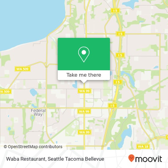 Mapa de Waba Restaurant, 30919 Pacific Hwy S Federal Way, WA 98003