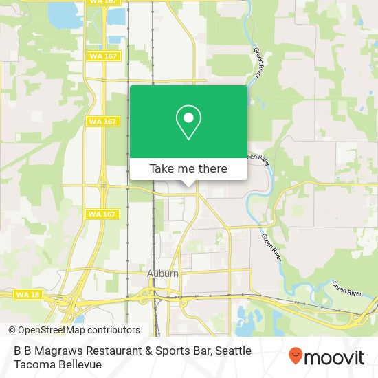 Mapa de B B Magraws Restaurant & Sports Bar, 440 16th St NE Auburn, WA 98002