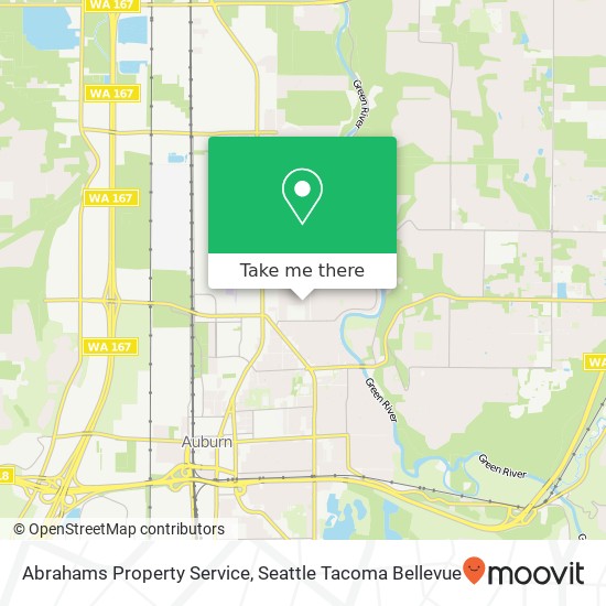 Mapa de Abrahams Property Service, 1112 16th St NE Auburn, WA 98002