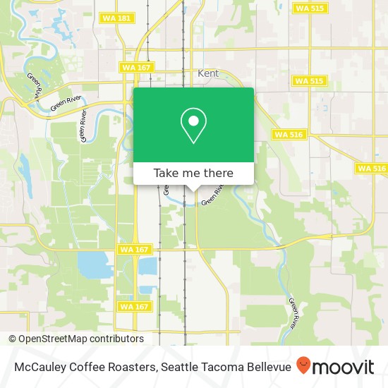 Mapa de McCauley Coffee Roasters, 1819 Central Ave S Kent, WA 98032