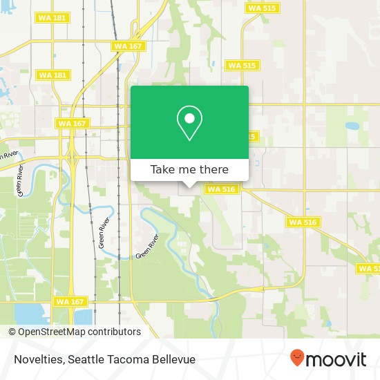 Mapa de Novelties, 1401 E Walnut St Kent, WA 98030