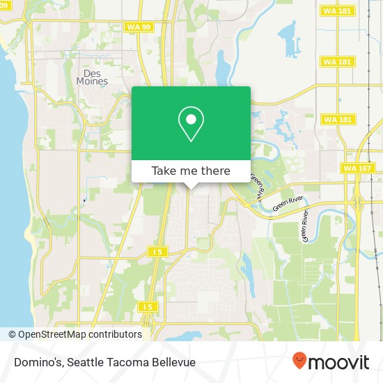 Mapa de Domino's, 24705 38th Ave S Kent, WA 98032