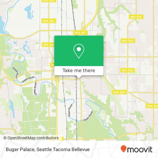 Mapa de Buger Palace, 421 Central Ave S Kent, WA 98032
