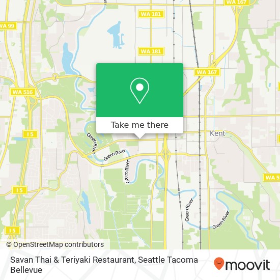 Mapa de Savan Thai & Teriyaki Restaurant, 1428 W Meeker St Kent, WA 98032