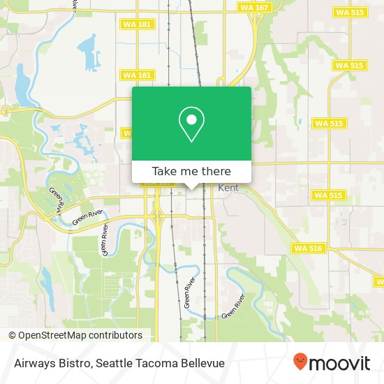 Mapa de Airways Bistro, 320 W Harrison St Kent, WA 98032