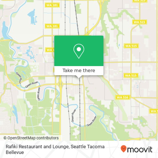 Mapa de Rafiki Restaurant and Lounge, 226 1st Ave S Kent, WA 98032
