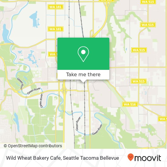 Mapa de Wild Wheat Bakery Cafe, 202 1st Ave S Kent, WA 98032