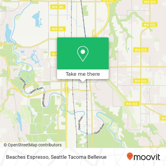 Mapa de Beaches Espresso, W Gowe St Kent, WA 98032