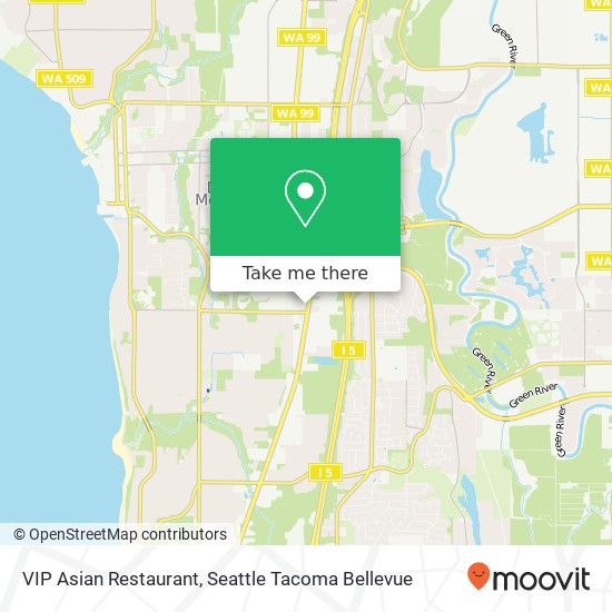 Mapa de VIP Asian Restaurant, 23839 Pacific Hwy S Des Moines, WA 98198