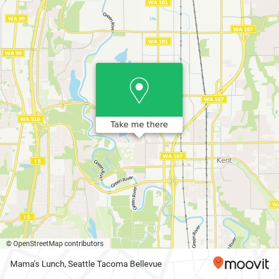 Mapa de Mama's Lunch, 6312 S 239th St Kent, WA 98032