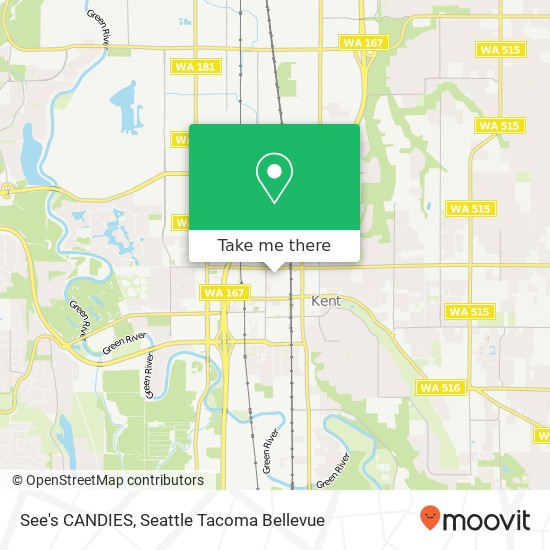 Mapa de See's CANDIES, 438 Ramsay Way Kent, WA 98032