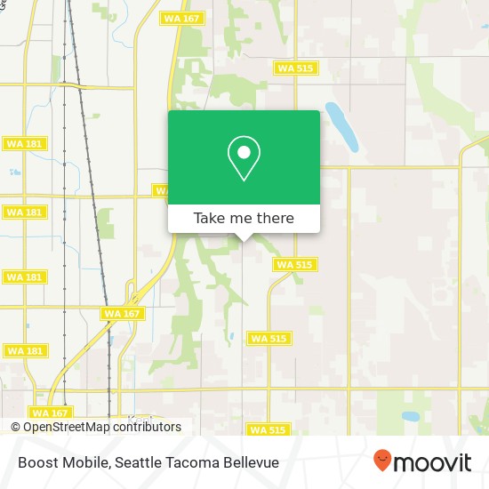 Mapa de Boost Mobile, 21837 100th Pl SE Kent, WA 98031