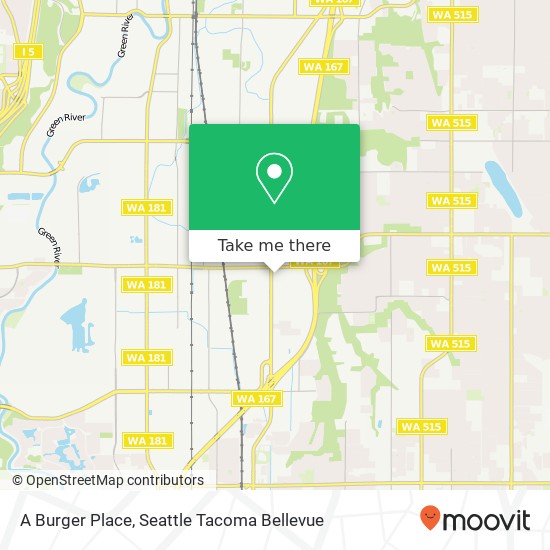 Mapa de A Burger Place, 21220 84th Ave S Kent, WA 98032
