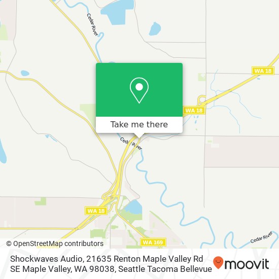 Mapa de Shockwaves Audio, 21635 Renton Maple Valley Rd SE Maple Valley, WA 98038