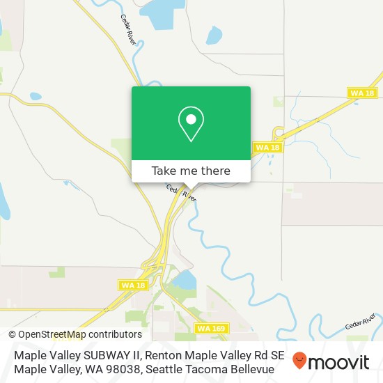 Maple Valley SUBWAY II, Renton Maple Valley Rd SE Maple Valley, WA 98038 map