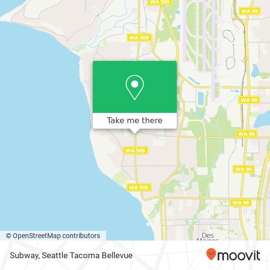 Mapa de Subway, 19987 1st Ave S Normandy Park, WA 98148