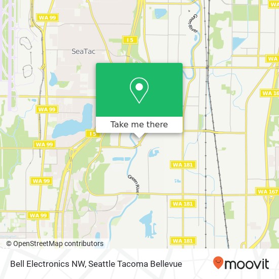 Mapa de Bell Electronics NW, 19725 Russell Rd Kent, WA 98032