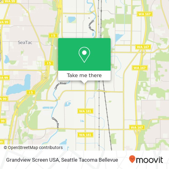 Mapa de Grandview Screen USA, 19219 68th Ave S Kent, WA 98032