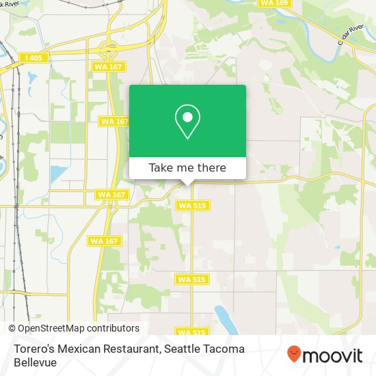 Mapa de Torero's Mexican Restaurant, 10707 SE Carr Rd Renton, WA 98055