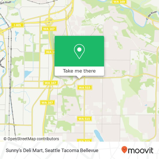 Mapa de Sunny's Deli Mart, 10545 SE Carr Rd Renton, WA 98055