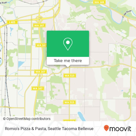 Mapa de Romio's Pizza & Pasta, 10727 SE Carr Rd Renton, WA 98055