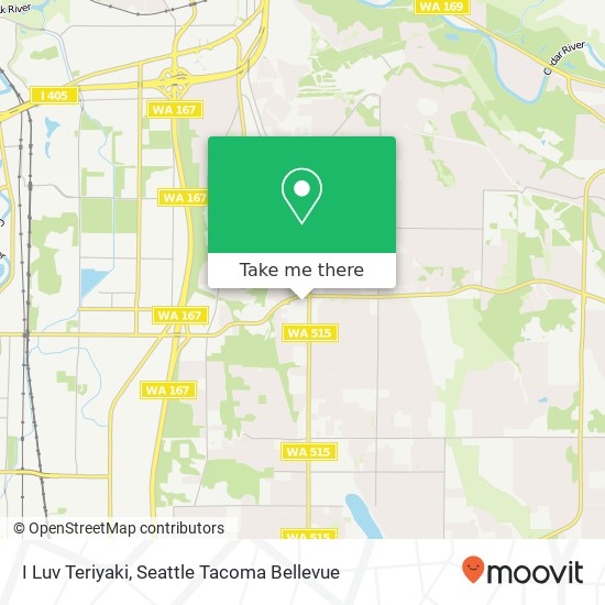 Mapa de I Luv Teriyaki, 10705 SE Carr Rd Renton, WA 98055