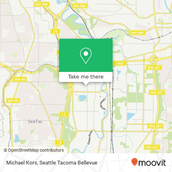 Mapa de Michael Kors, 2800 Southcenter Mall Tukwila, WA 98188