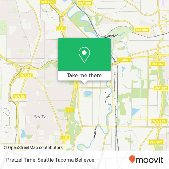 Mapa de Pretzel Time, 402 Southcenter Mall Tukwila, WA 98188