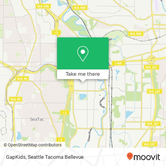 Mapa de GapKids, Southcenter Mall Tukwila, WA 98188