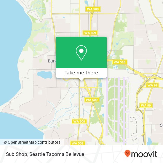 Mapa de Sub Shop, 15710 1st Ave S Burien, WA 98148