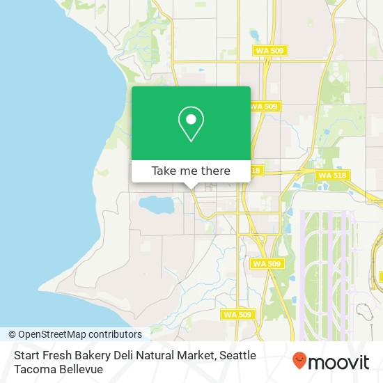 Mapa de Start Fresh Bakery Deli Natural Market, 816 SW 152nd St Burien, WA 98166