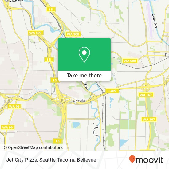 Mapa de Jet City Pizza, 14900 Interurban Ave S Tukwila, WA 98168