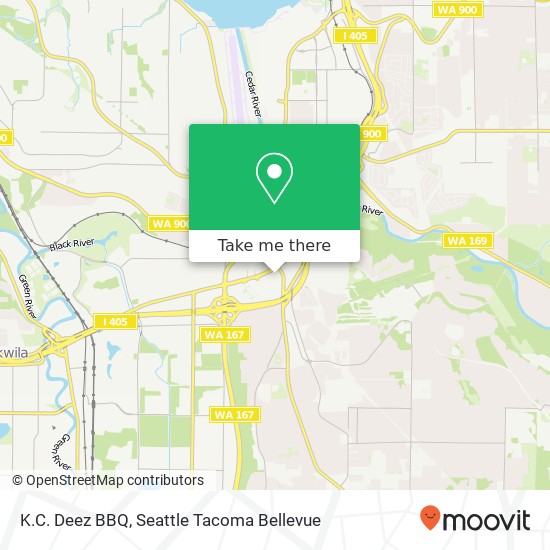 Mapa de K.C. Deez BBQ, 707 S Grady Way Renton, WA 98057
