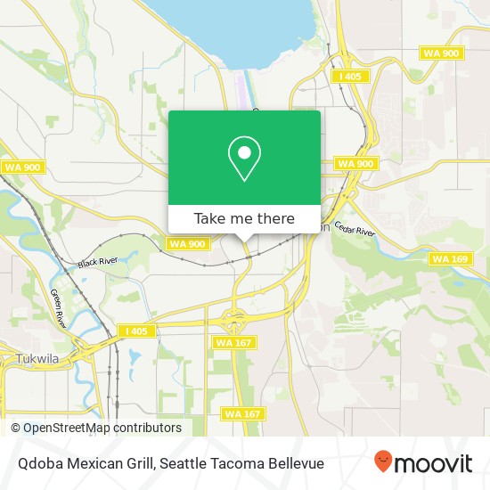 Mapa de Qdoba Mexican Grill, 439 Rainier Ave S Renton, WA 98057
