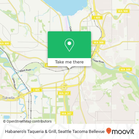 Mapa de Habanero's Taqueria & Grill, 530 Rainier Ave S Renton, WA 98057