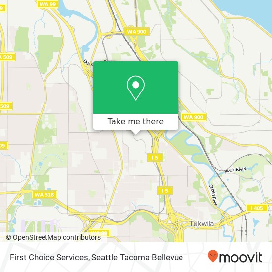 Mapa de First Choice Services, 4471 S 134th Pl Tukwila, WA 98168