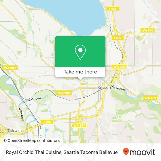Mapa de Royal Orchid Thai Cuisine, 104 Rainier Ave S Renton, WA 98057