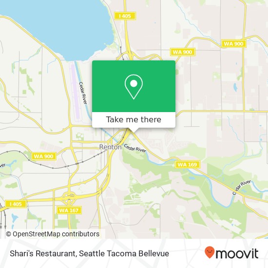 Mapa de Shari's Restaurant, 1820 Maple Valley Hwy Renton, WA 98057