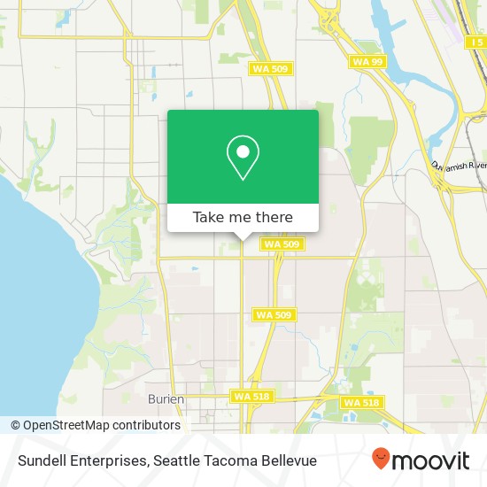 Mapa de Sundell Enterprises, 12602 1st Ave S Seattle, WA 98168