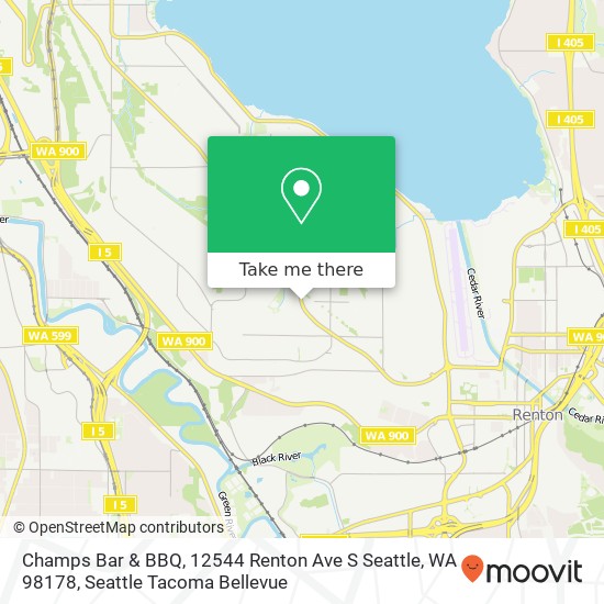 Mapa de Champs Bar & BBQ, 12544 Renton Ave S Seattle, WA 98178