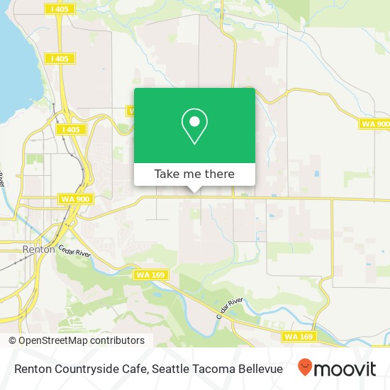 Mapa de Renton Countryside Cafe, 4004 NE 4th St Renton, WA 98056