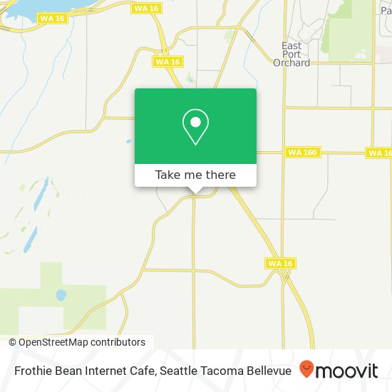 Mapa de Frothie Bean Internet Cafe, 375 SW Sedgwick Rd Port Orchard, WA 98367