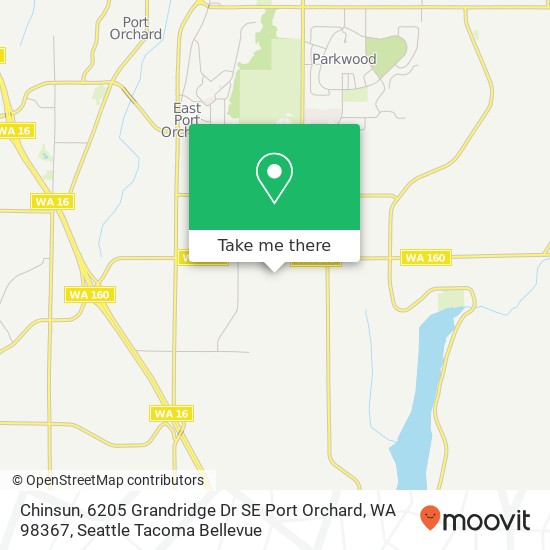 Mapa de Chinsun, 6205 Grandridge Dr SE Port Orchard, WA 98367