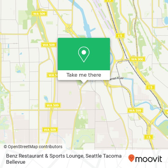 Mapa de Benz Restaurant & Sports Lounge, 11639 Des Moines Memorial Dr Seattle, WA 98168